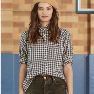 THE GREAT. The Cedar Shirt in Tudor Plaid size 0. NWT